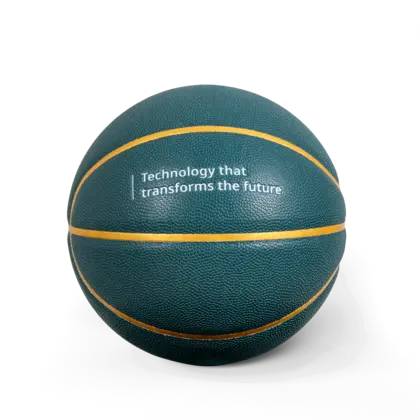 Basketball with atlas copco group logo