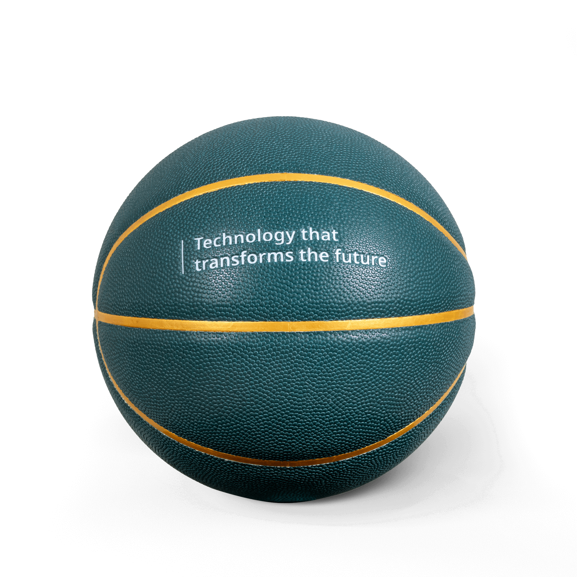Basketball with atlas copco group logo
