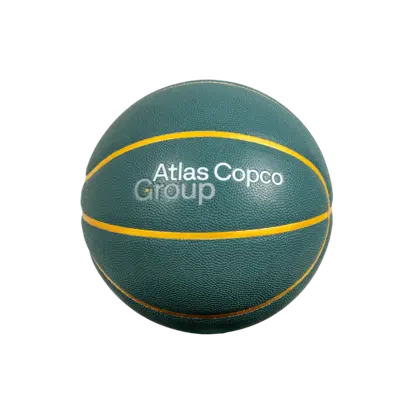 Basketball with atlas copco group logo