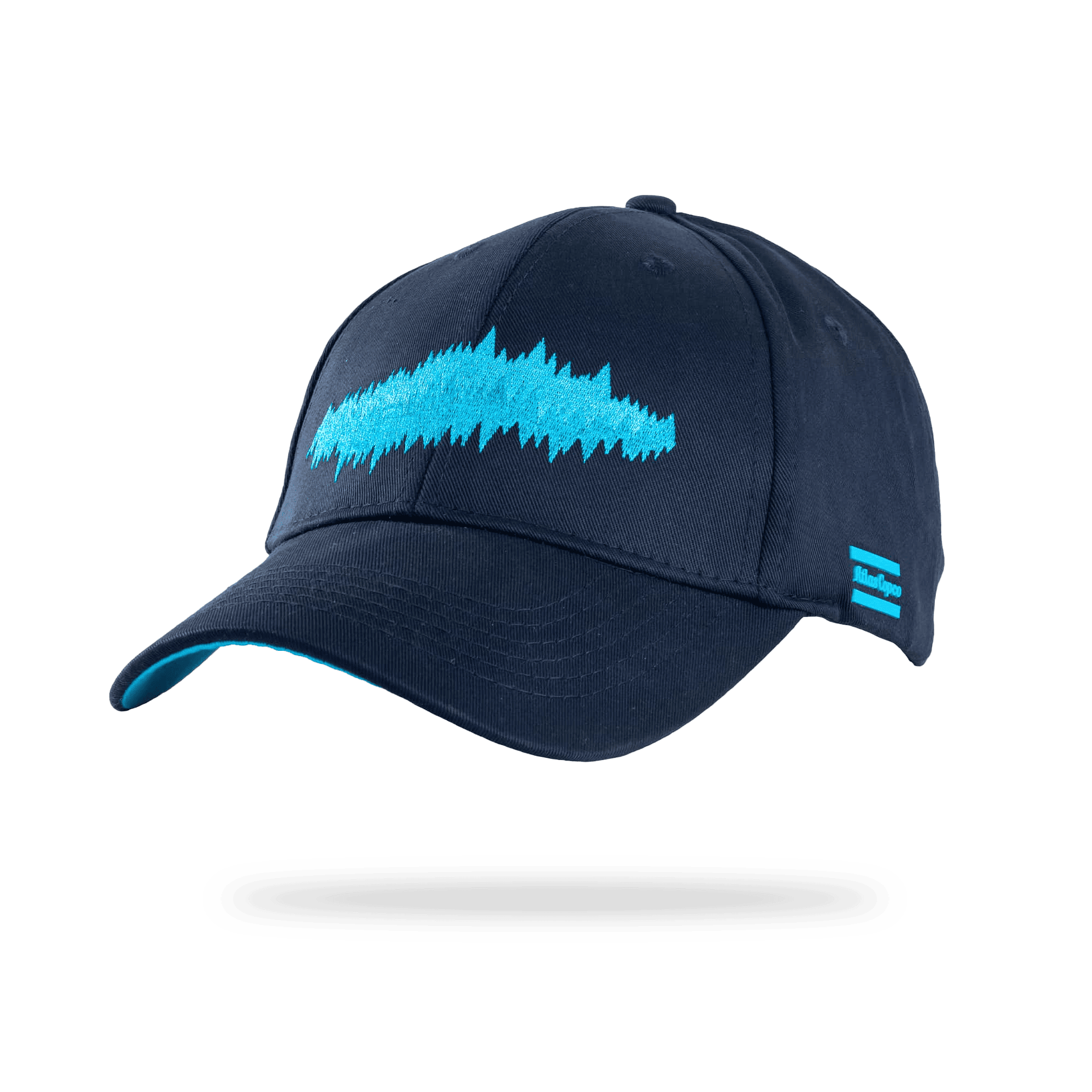navy cap with gtrw pattern and atlas copco logo