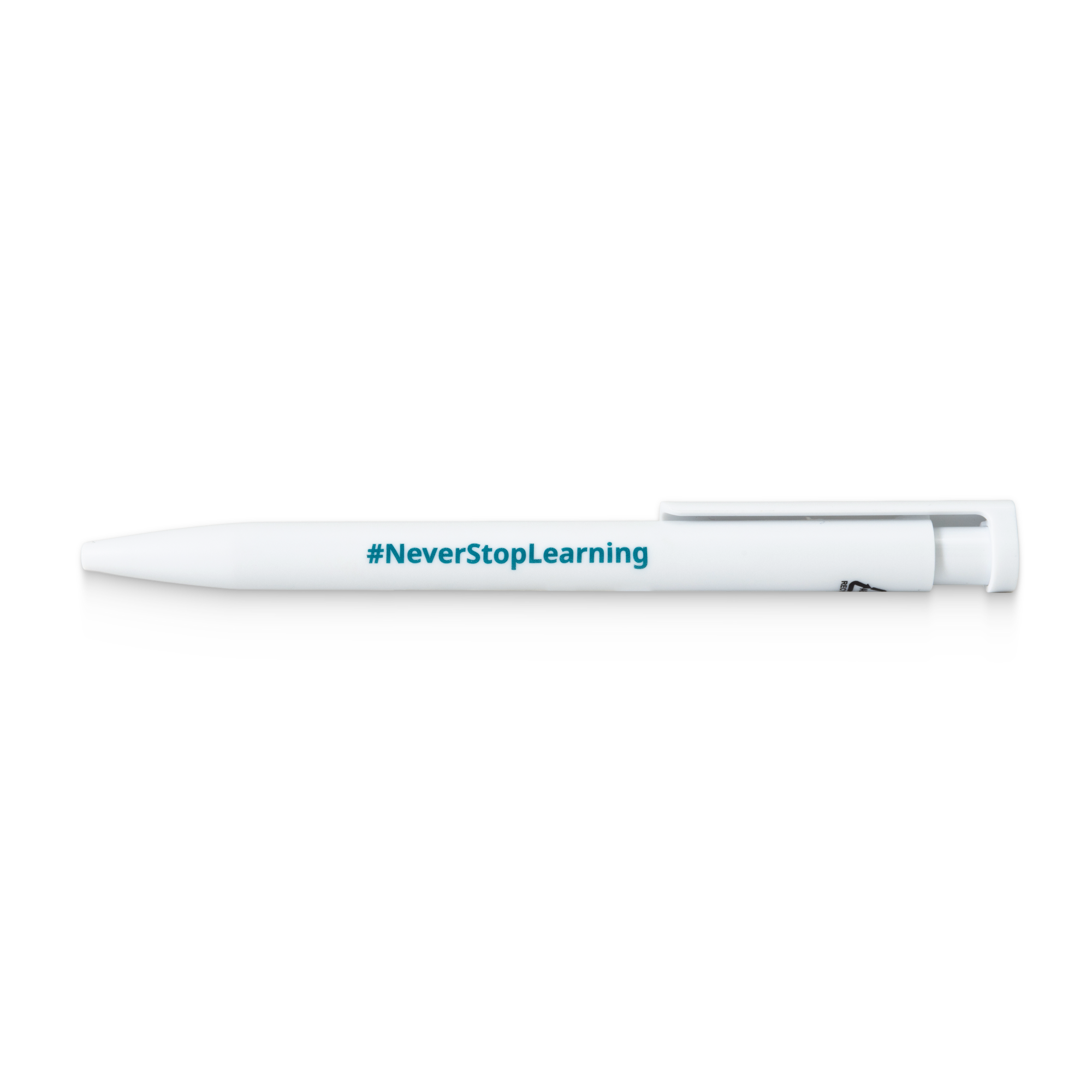 pen with never stop learning logo