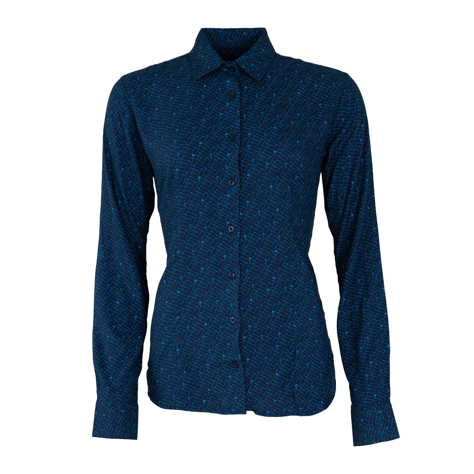 blue business shirt with blueprint pattern
